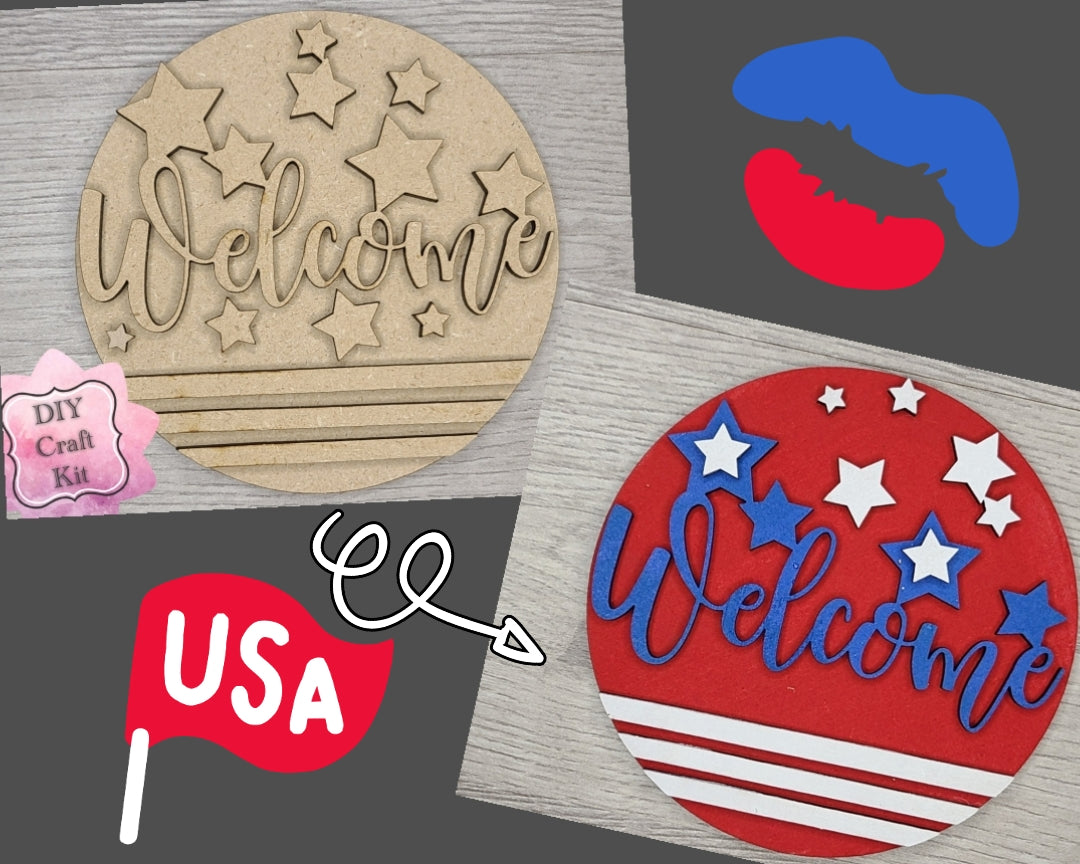 Patriotic Welcome Sign | #2921