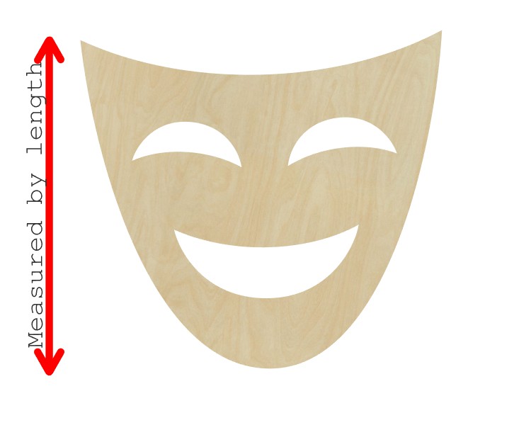 Drama Mask #1408 - Multiple Sizes Available - Unfinished Cutout Shapes