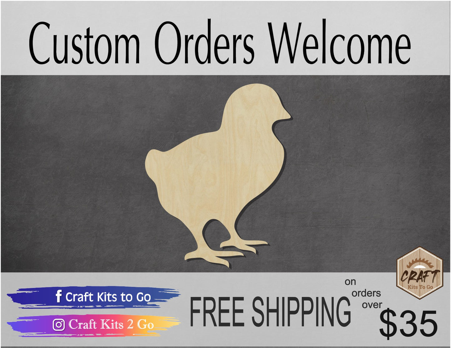 Baby Chick wood blank cutout farm animals ranch #1151 - Multiple Sizes Available - Unfinished Wood Cutout Shapes