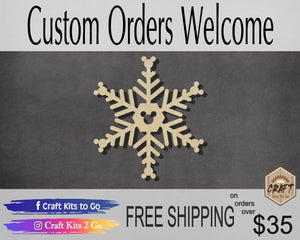 Snowflake Design #1 Cutout #3256 - Multiple Sizes Available - Unfinished Wood Cutout Shapes