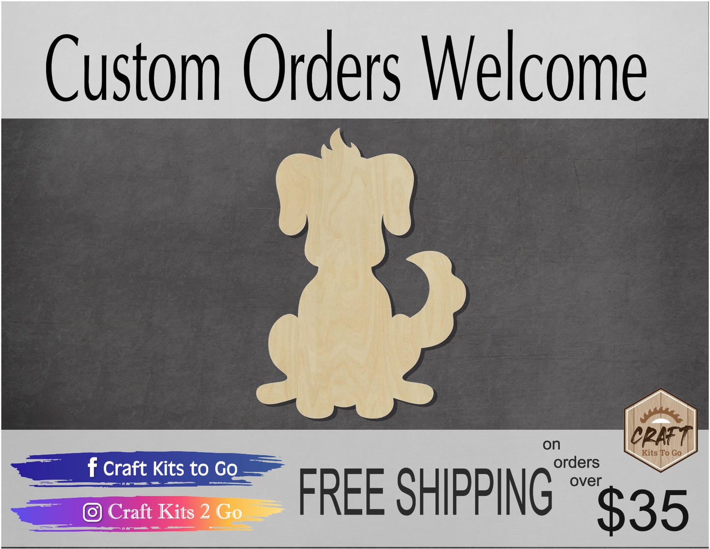 Dog Cutout Animal cutouts DIY paint kit Mans best friend Puppy #1386 - Multiple Sizes Available - Unfinished Cutout Shapes