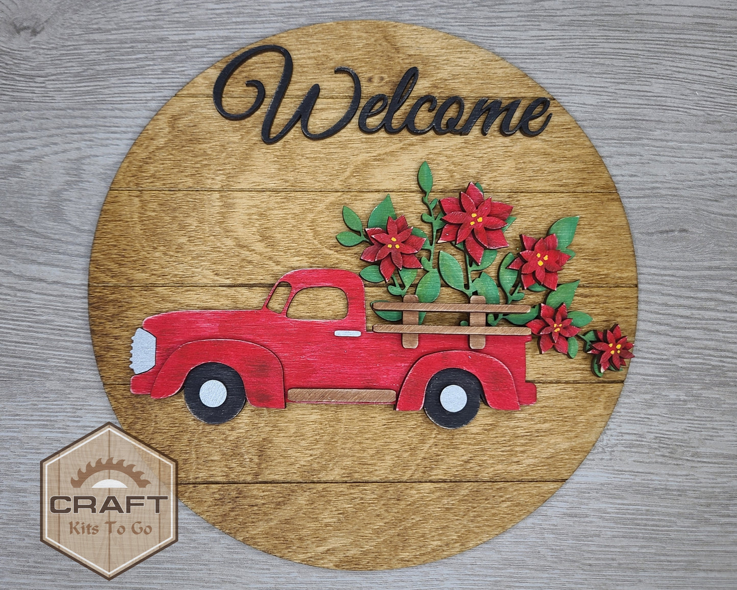 Christmas Poinsettia Truck | #3392