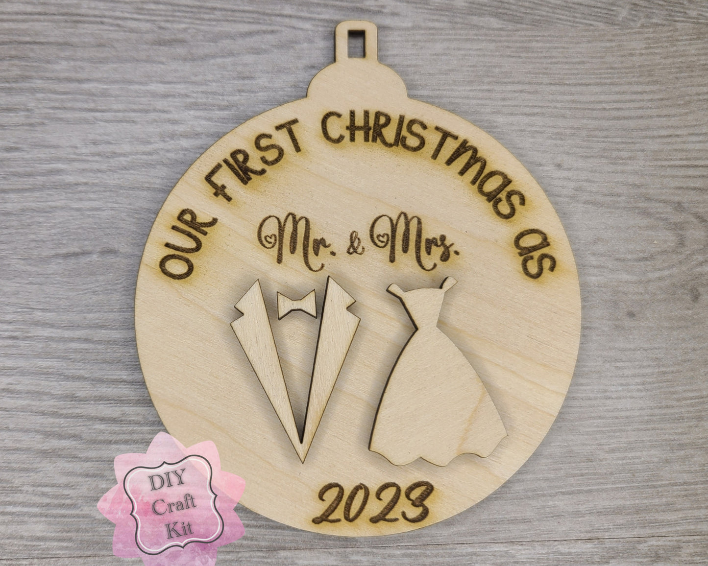 Our First Christmas Husband & Wife Wedding Ornament | #3596