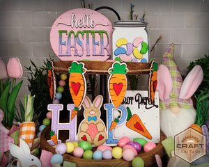 Easter Tier Tray | Spring | Springtime | Easter Decor | Kitchen Decor | DIY Craft Kits | DIY Paint Party Kit | #10002