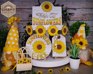 Sunflower Tier Tray | Summer | Summertime | Summer Crafts | DIY Craft Kits | DIY Paint Party Kit | #100036