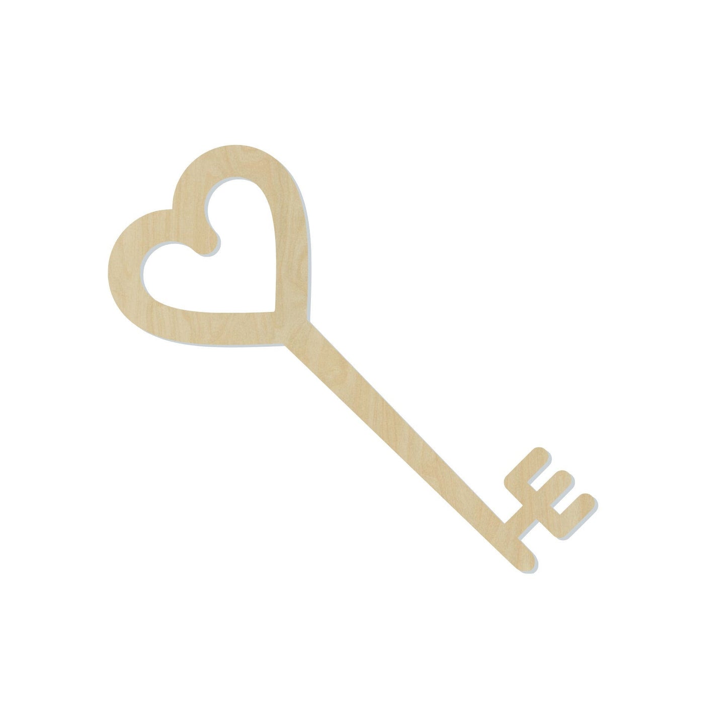 Heart Key Cutout #1017 - Multiple Sizes Available - Unfinished Wood Cutout Shapes