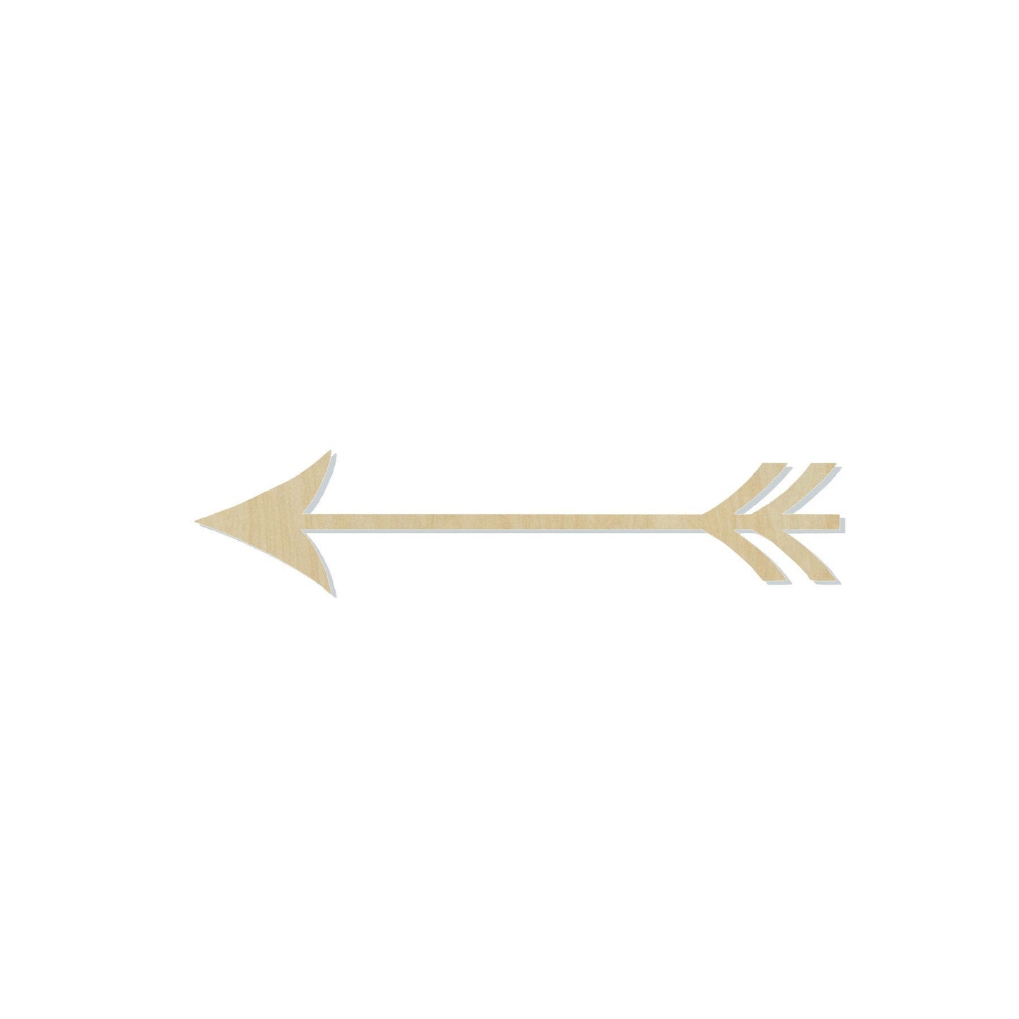 Arrow with 3 Feathers Wood Blank #1041 - Multiple Sizes Available - Unfinished Wood Cutout Shapes