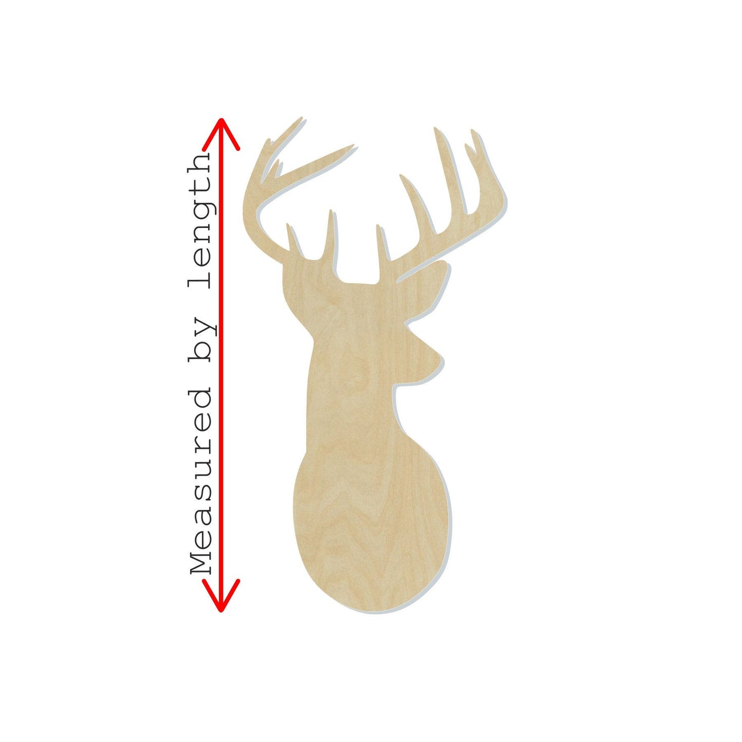 Deer Mounted Blank, Deer Blank, Deer Cutout #1057 - Multiple Sizes Available - Unfinished Wood Cutout Shapes
