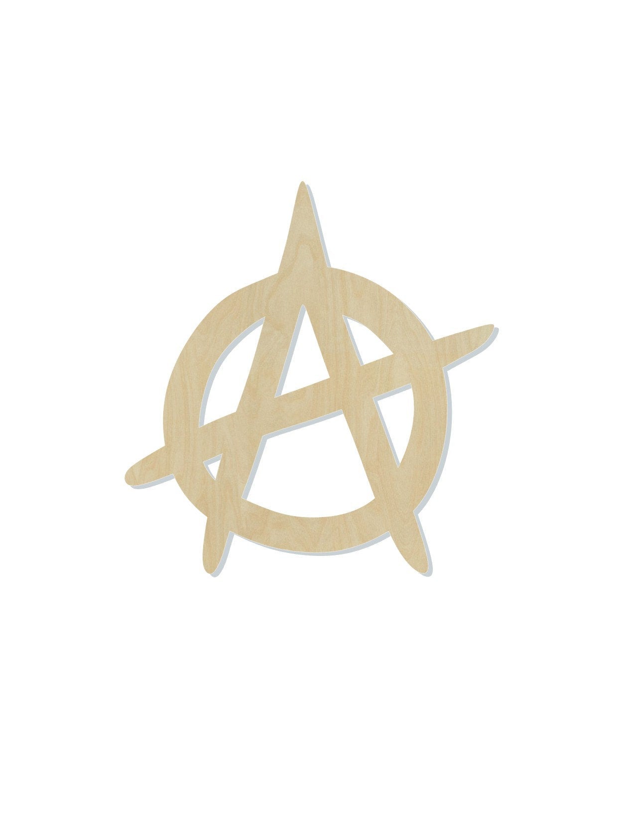 Anarchy Symbol Blank Rebel #1122 - Multiple Sizes Available - Unfinished Wood Cutout Shapes