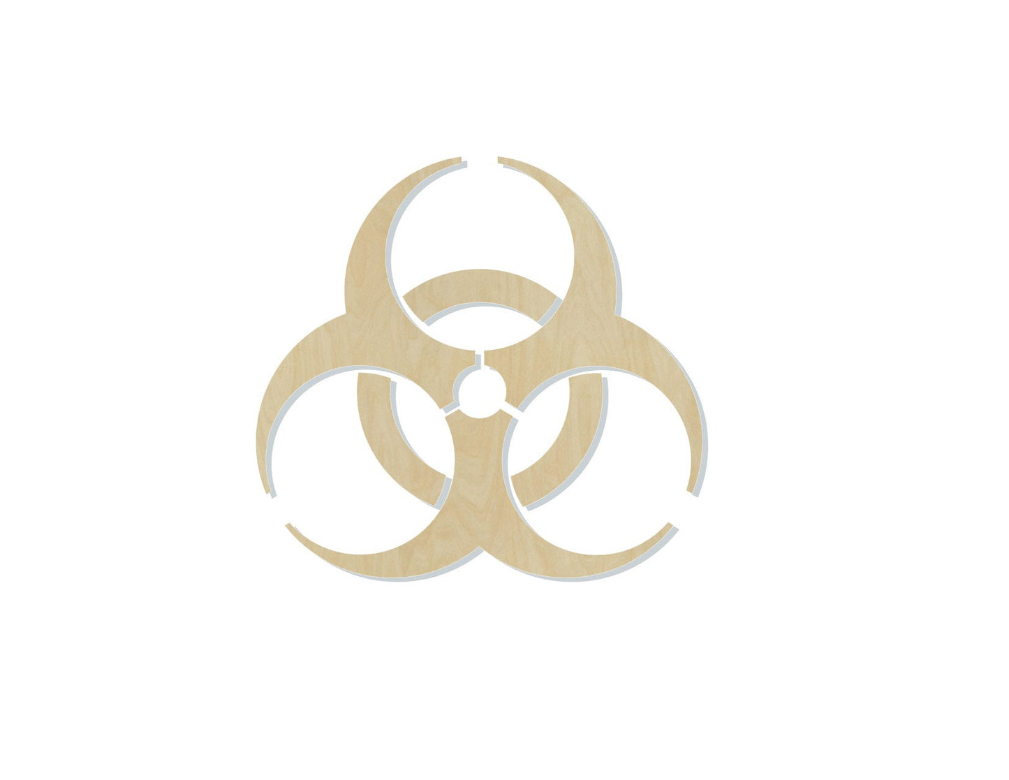 Bio hazard Symbol Wood Cutouts #1187 - Multiple Sizes Available - Unfinished Cutout Shapes