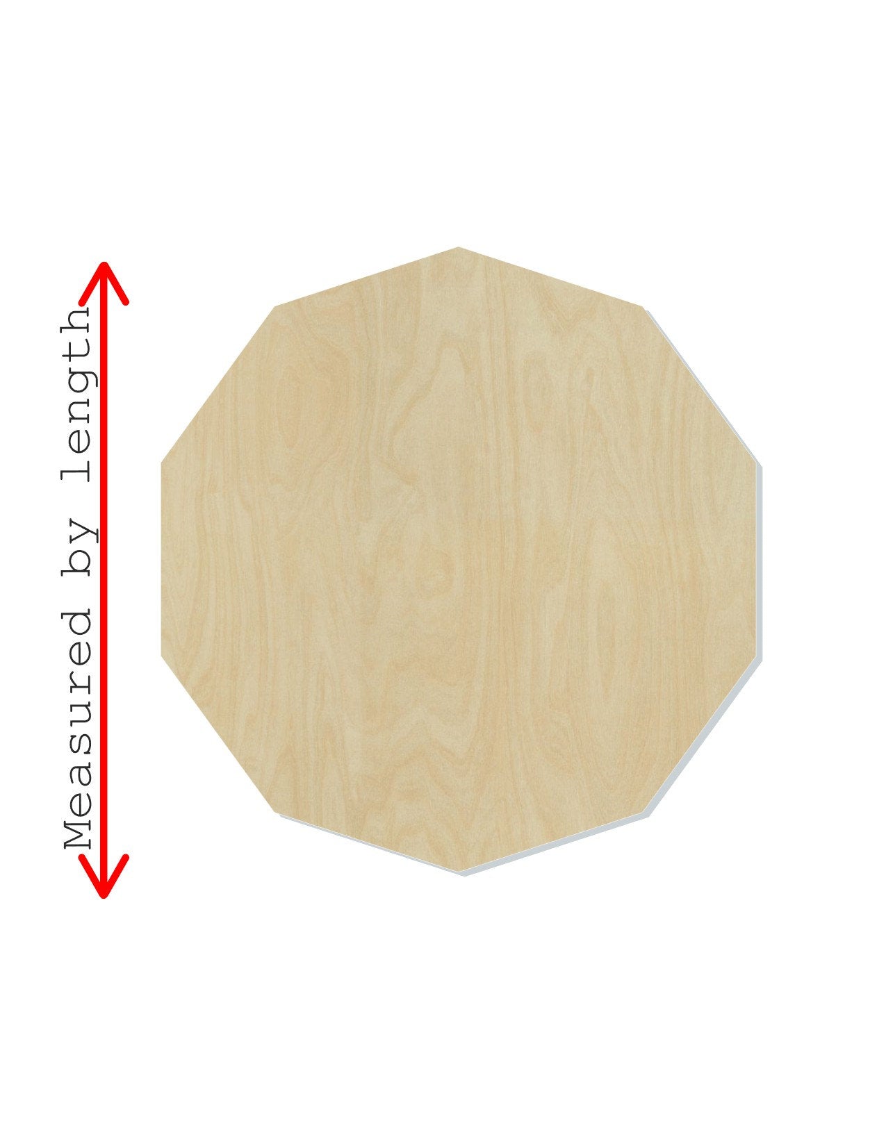 Decagon Shape wood cutouts blank DIY Paint kit color yourself #1365 - Multiple Sizes Available - Unfinished Cutout Shapes