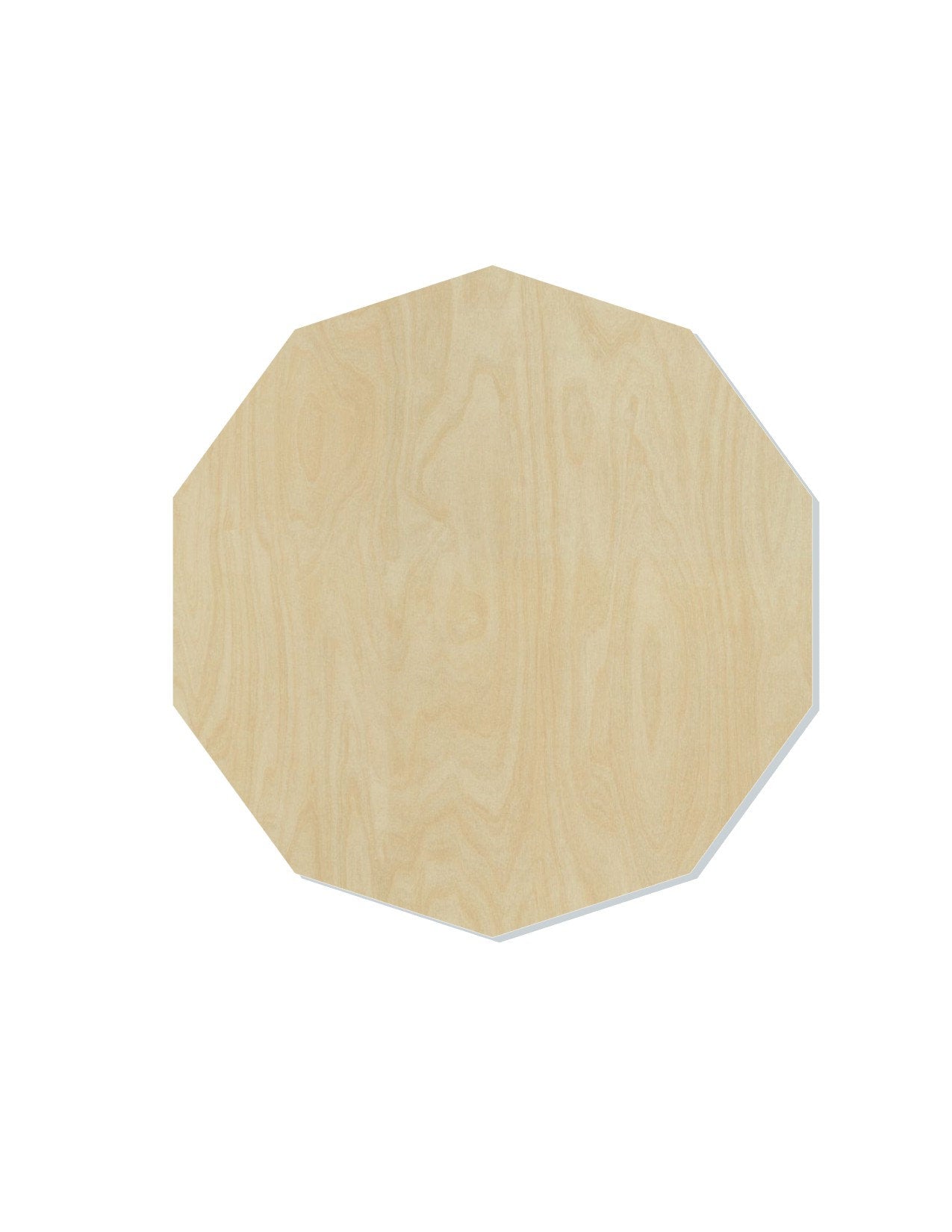 Decagon Shape wood cutouts blank DIY Paint kit color yourself #1365 - Multiple Sizes Available - Unfinished Cutout Shapes