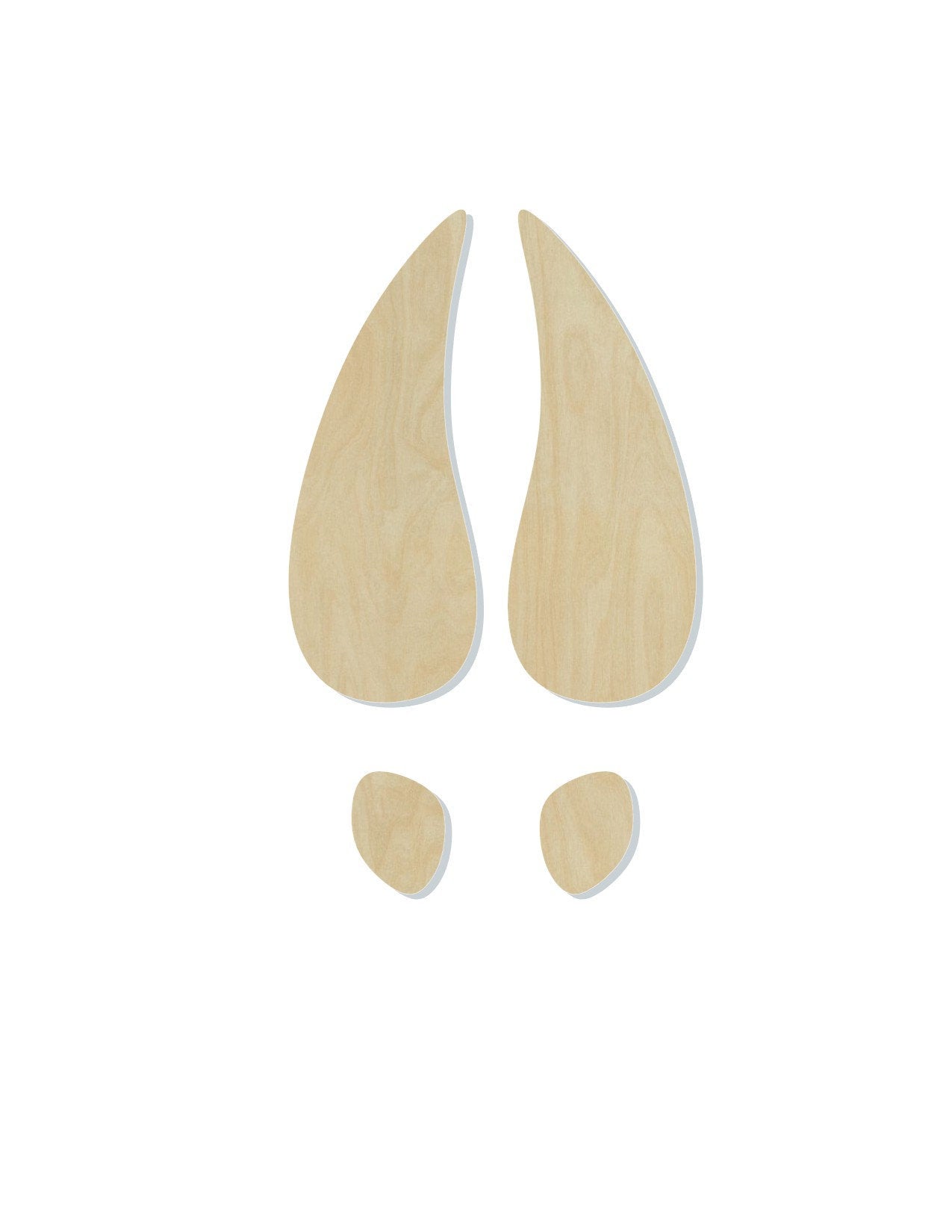 Deer Hoof Prints blank wood cutouts hunting nature DIY paint kit #1366 - Multiple Sizes Available - Unfinished Cutout Shapes