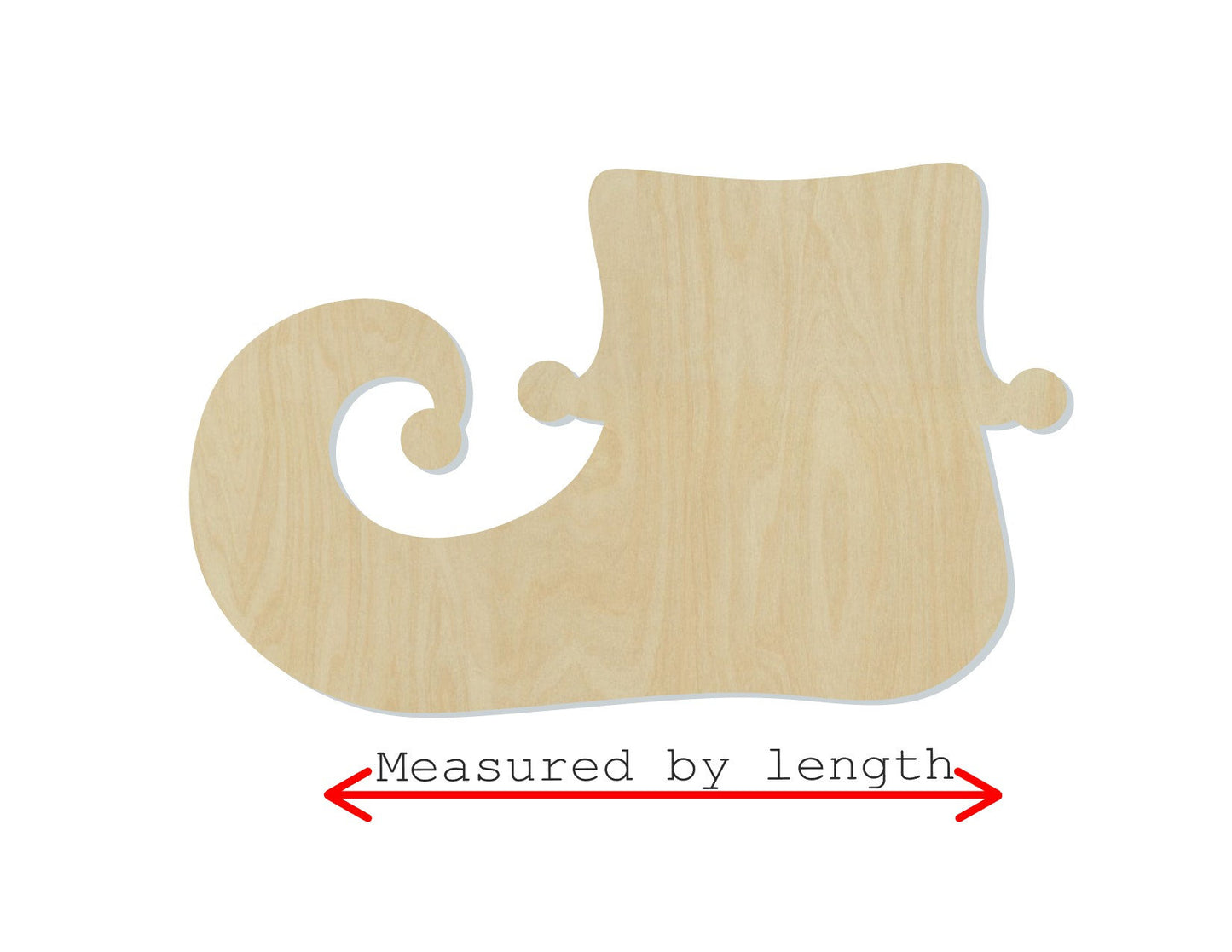 Elf Shoe wood blank cutouts Christmas Craft Holidays Elves DIY Paint kit #1438 - Multiple Sizes Available - Unfinished Cutout Shapes