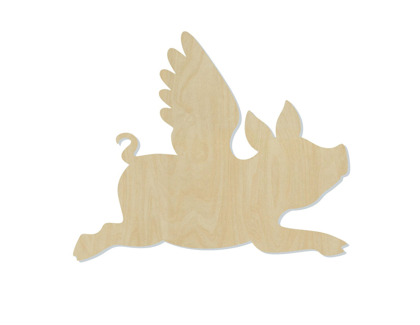 Flying Pig wood cutouts Animal Cutouts DIY Paint kit #1491 - Multiple Sizes Available - Unfinished Wood Cutout Shapes