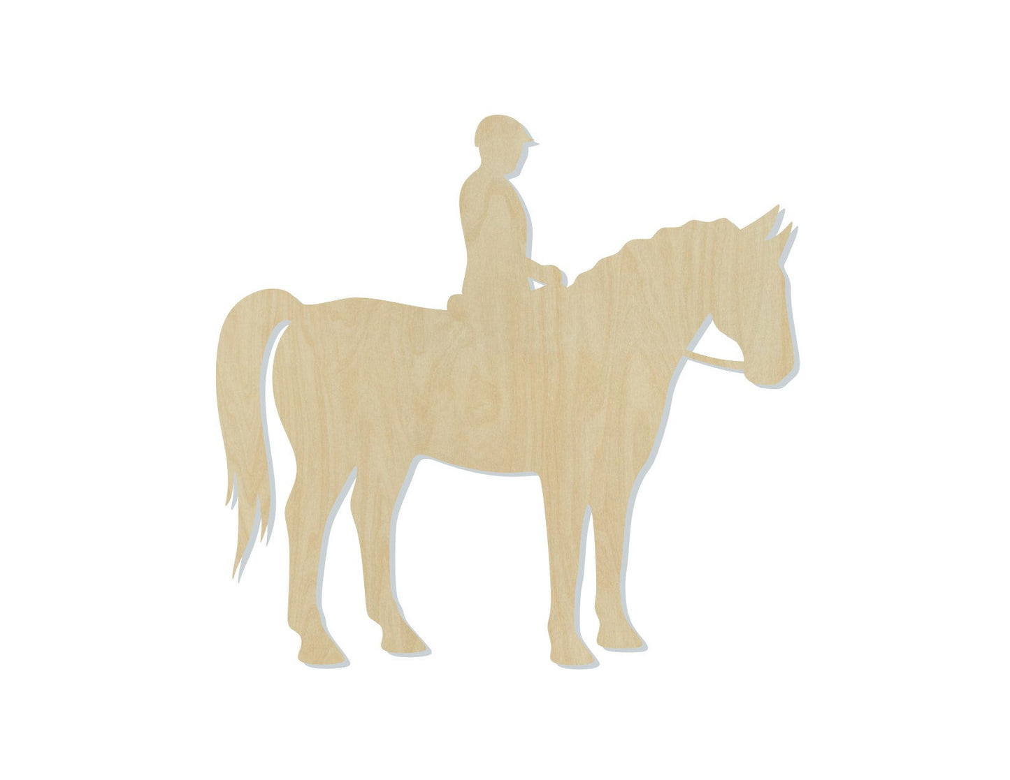 Horse & Rider wood cutout wood shapes #1607 - Multiple Sizes Available - Unfinished Wood Cutouts Shapes