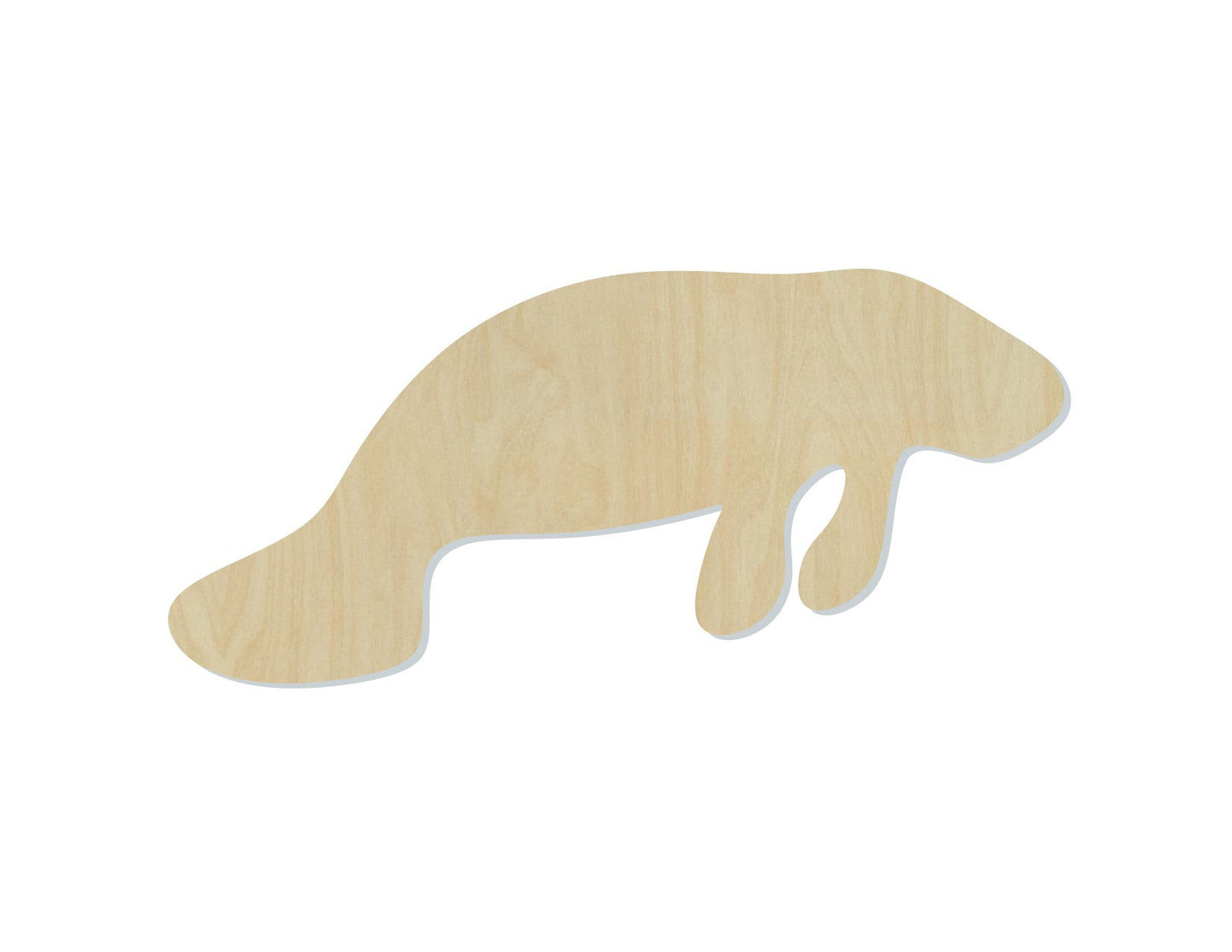 Manatee wood shape wood cutouts animal cutouts Ocean Animals Sea life #1720 - Multiple Sizes Available - Unfinished Wood Cutout Shapes