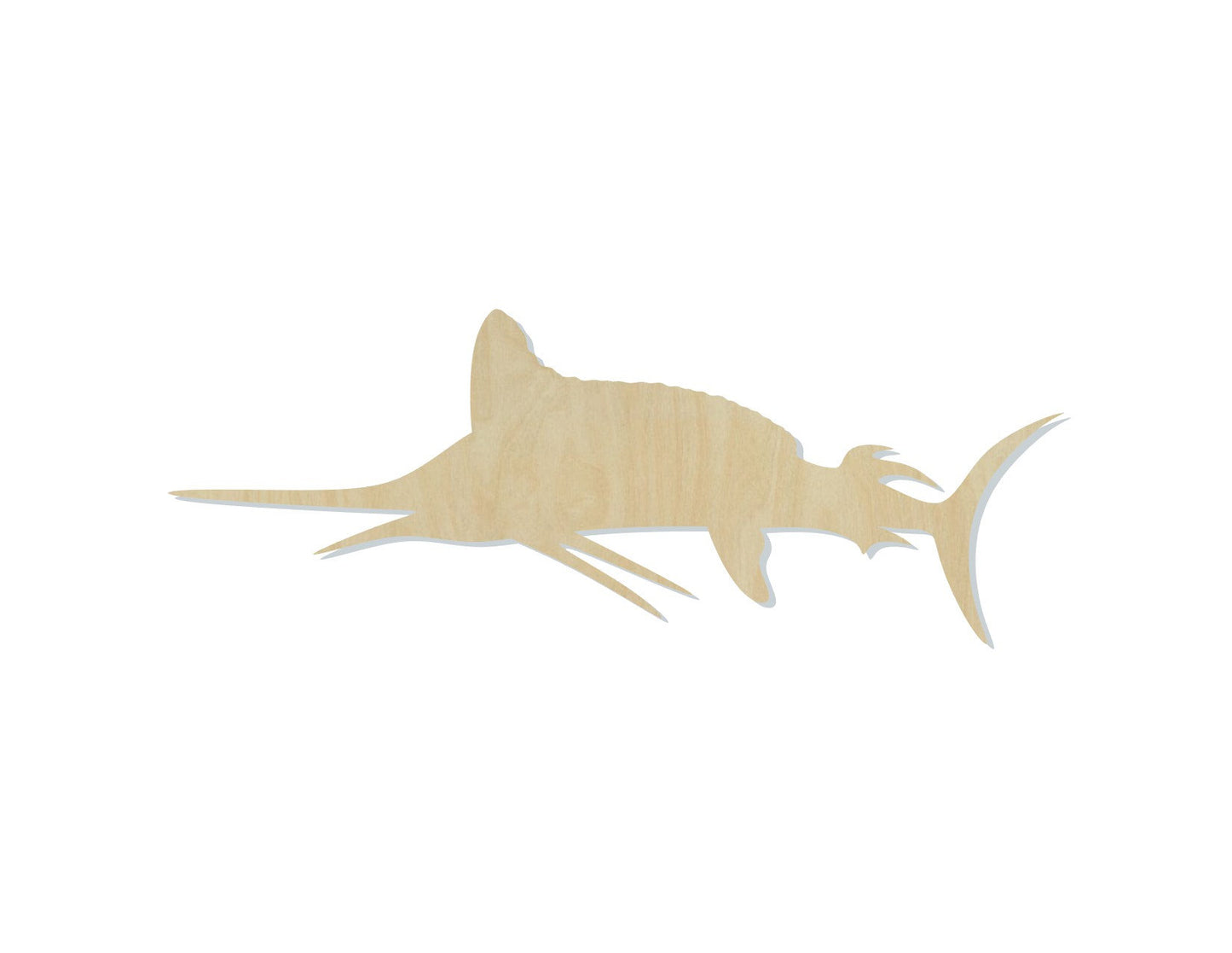 Marlin wood shape wood cutouts Ocean animals sea life animal cutouts DIY #1728 - Multiple Sizes Available - Unfinished Wood Cutout Shapes