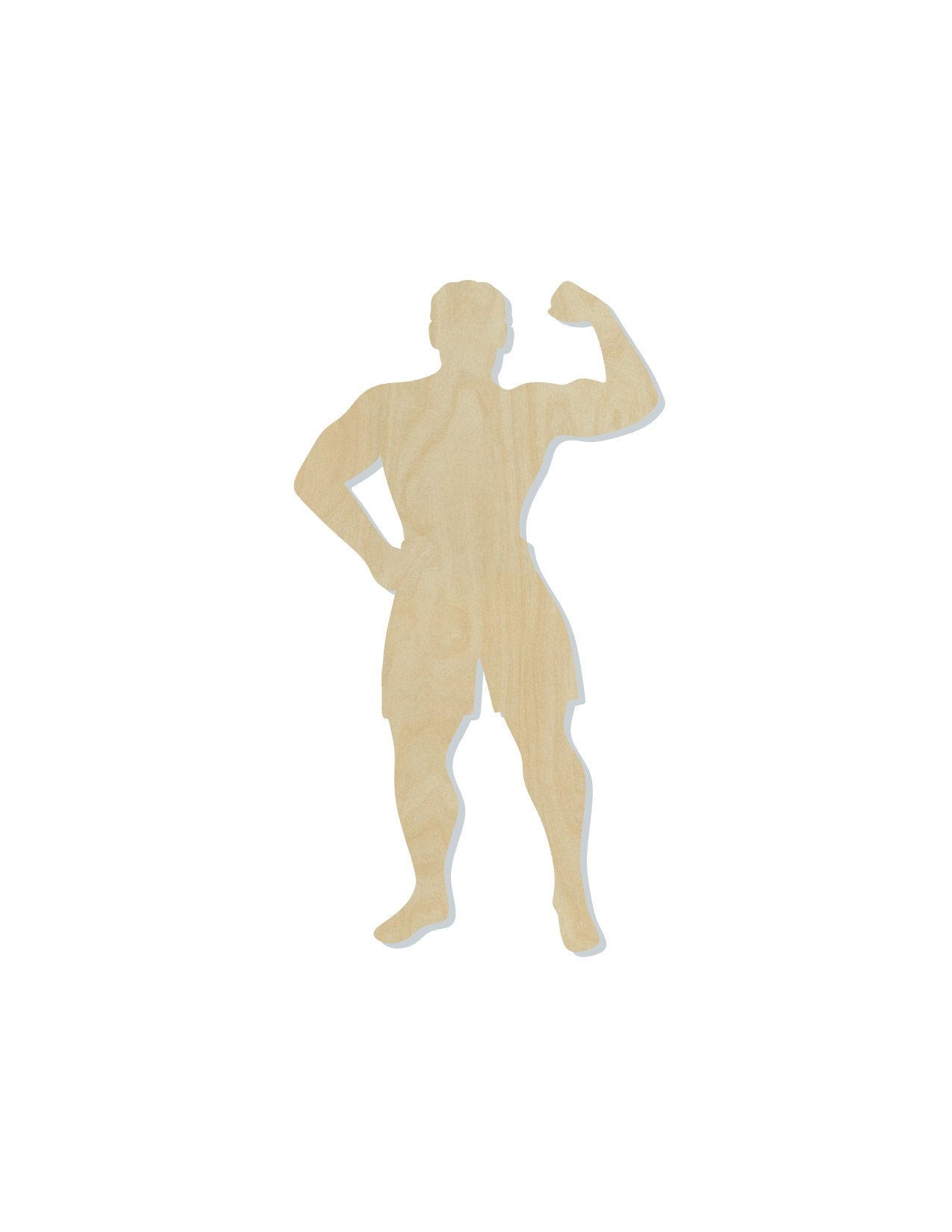 Muscle Man wood shape wood cutouts work out DIY Paint kit #1769 - Multiple Sizes Available - Unfinished Wood Cutout Shapes