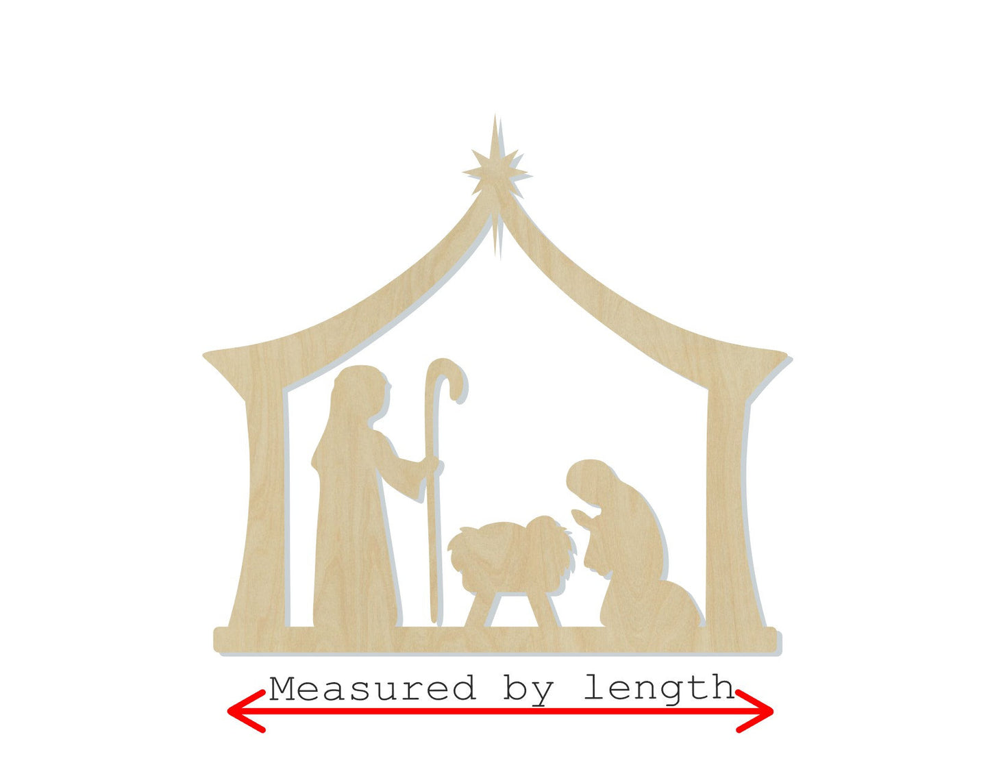 Nativity wood shape wood cutouts Christmas Craft DIY paint kit #1774 - Multiple Sizes Available - Unfinished Wood Cutout Shapes
