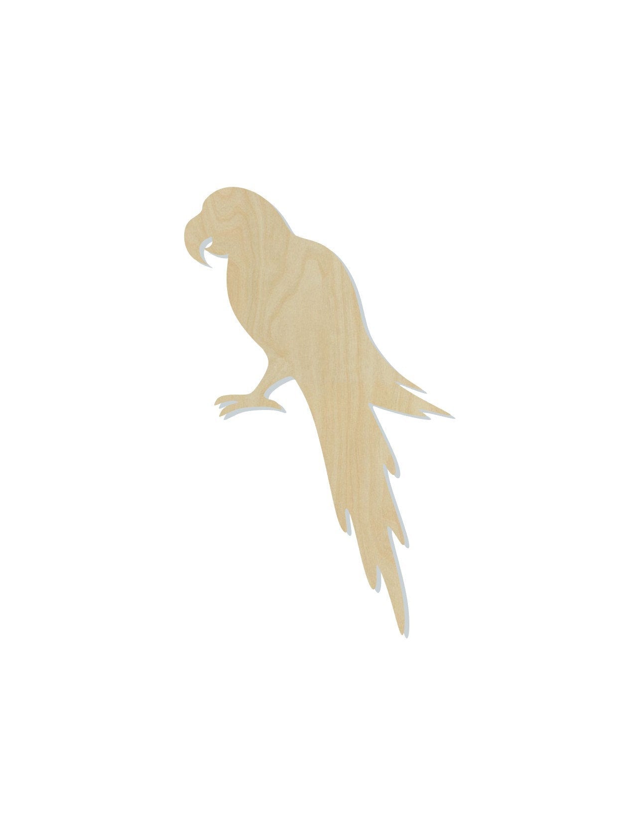 Parrot wood shape wood cutouts bird cutouts animal cutouts DIY paint kit #1825 - Multiple Sizes Available - Unfinished Wood Cutout Shapes