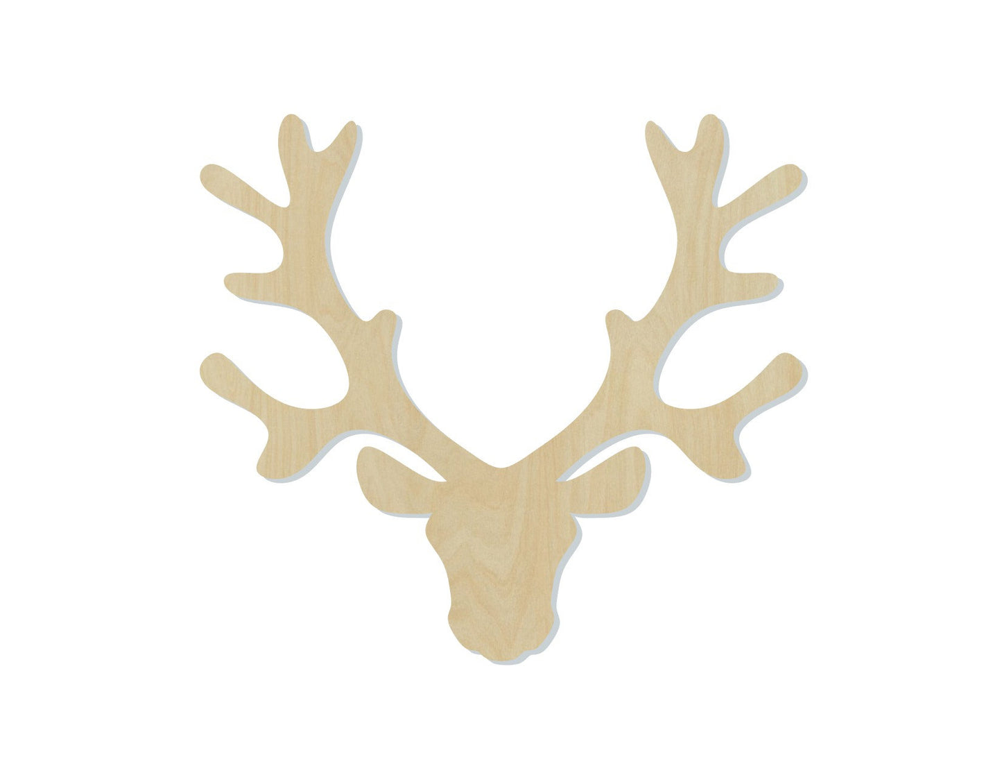 Reindeer Head wood shape wood cutouts Hutning DIY Paint kit #1918 - Multiple Sizes Available - Unfinished Wood Cutout Shapes