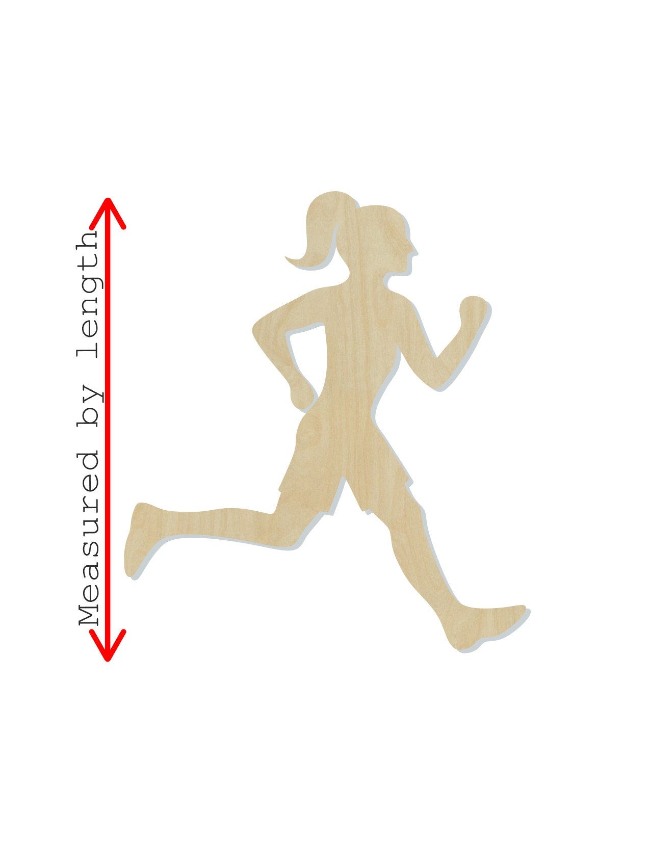 Running Girl wood shape wood cutout Cross Country Jogging DIY Paint kit #1940 - Multiple Sizes Available - Unfinished Wood Cutout Shapes