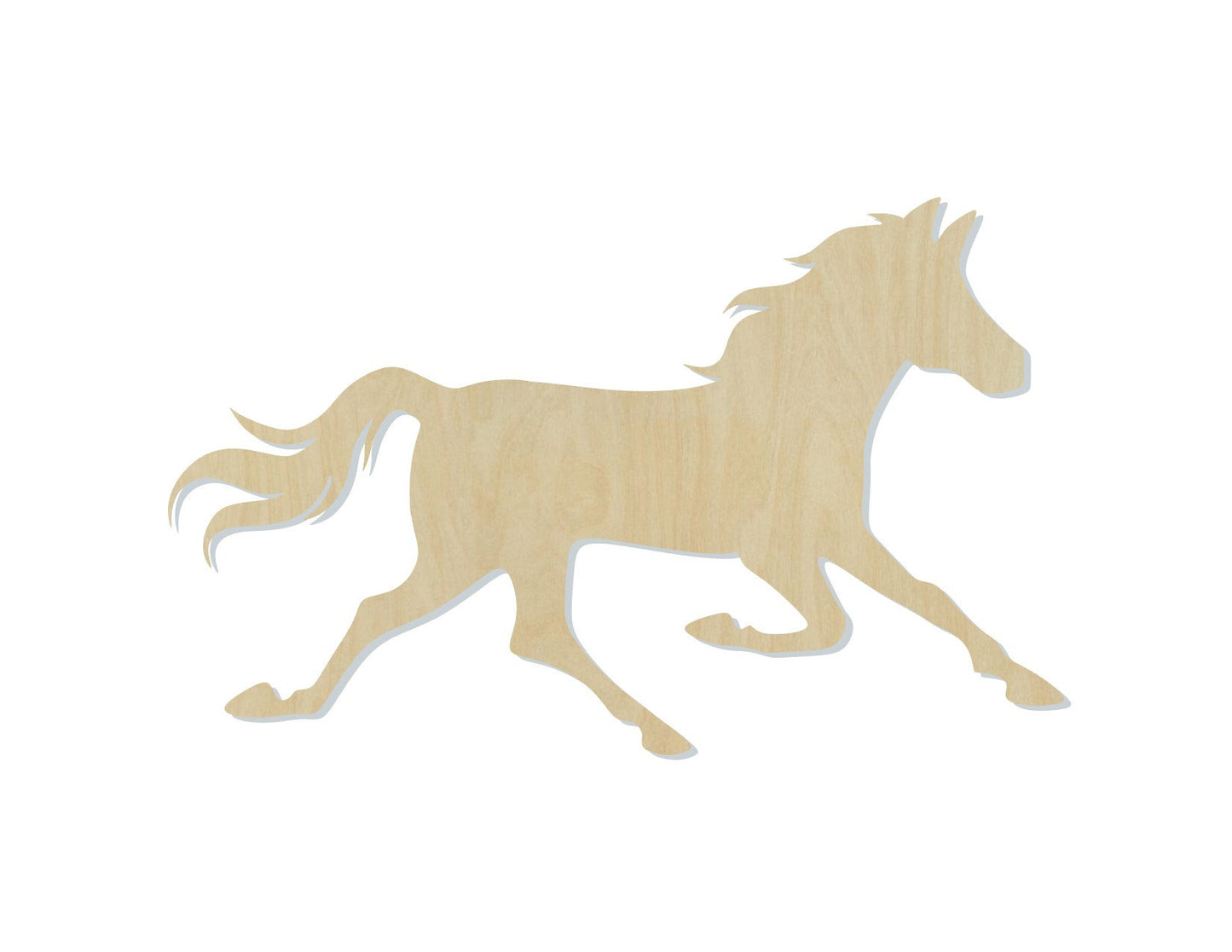 Running Horse wood shape wood cutouts Mustang DIY Paint kit #1941 - Multiple Sizes Available - Unfinished Wood Cutout Shapes