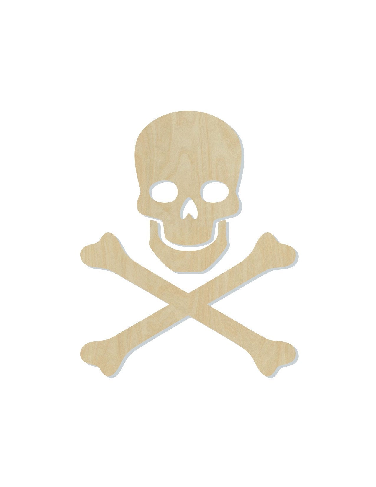 Skull & Crossbones wood shape wood cutouts Halloween craft Death DIY paint #2011 - Multiple Sizes Available - Unfinished Wood Cutout Shapes
