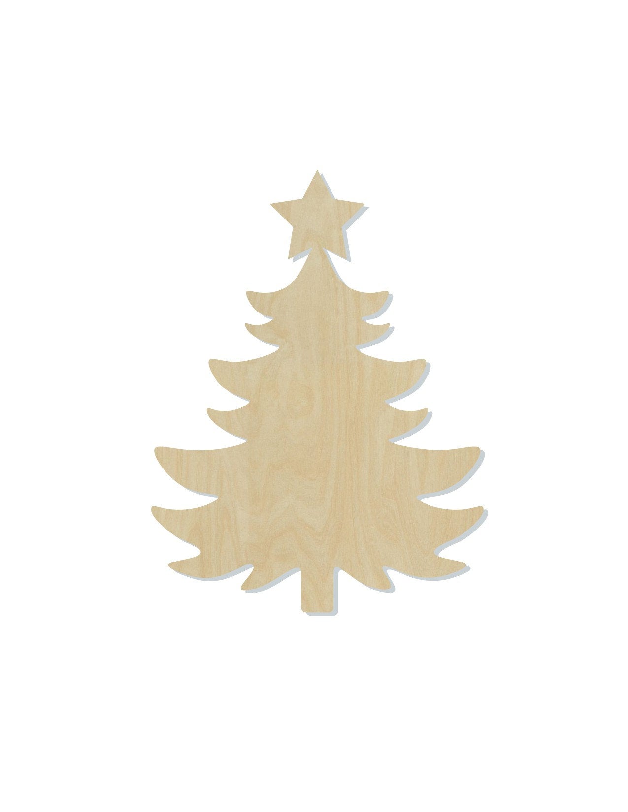 Christmas Tree with Star wood shape wood cutouts Christmas Craft DIY Paint #2019 - Multiple Sizes Available - Unfinished Wood Cutout Shapes