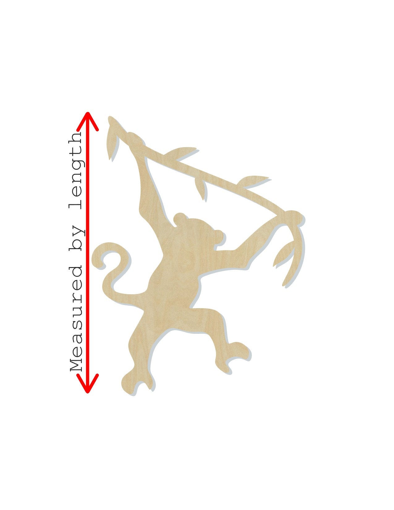 Swinging Monkey wood shape wood cutouts animal cutouts #2076 - Multiple Sizes Available - Unfinished Wood Cutout Shapes