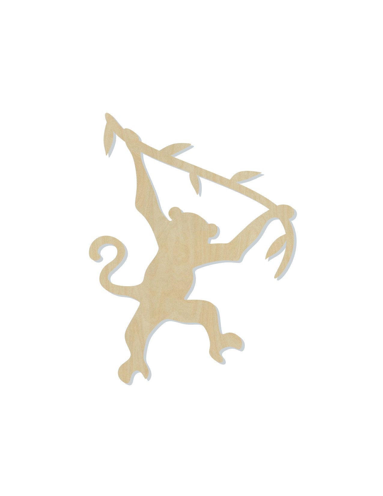 Swinging Monkey wood shape wood cutouts animal cutouts #2076 - Multiple Sizes Available - Unfinished Wood Cutout Shapes