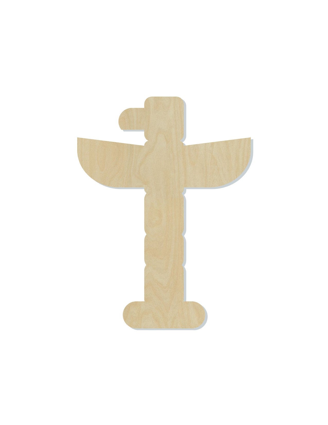 Totem Pole wood shape wood cutouts DIY paint kit #2110 - Multiple Sizes Available - Unfinished Wood Cutout Shapes