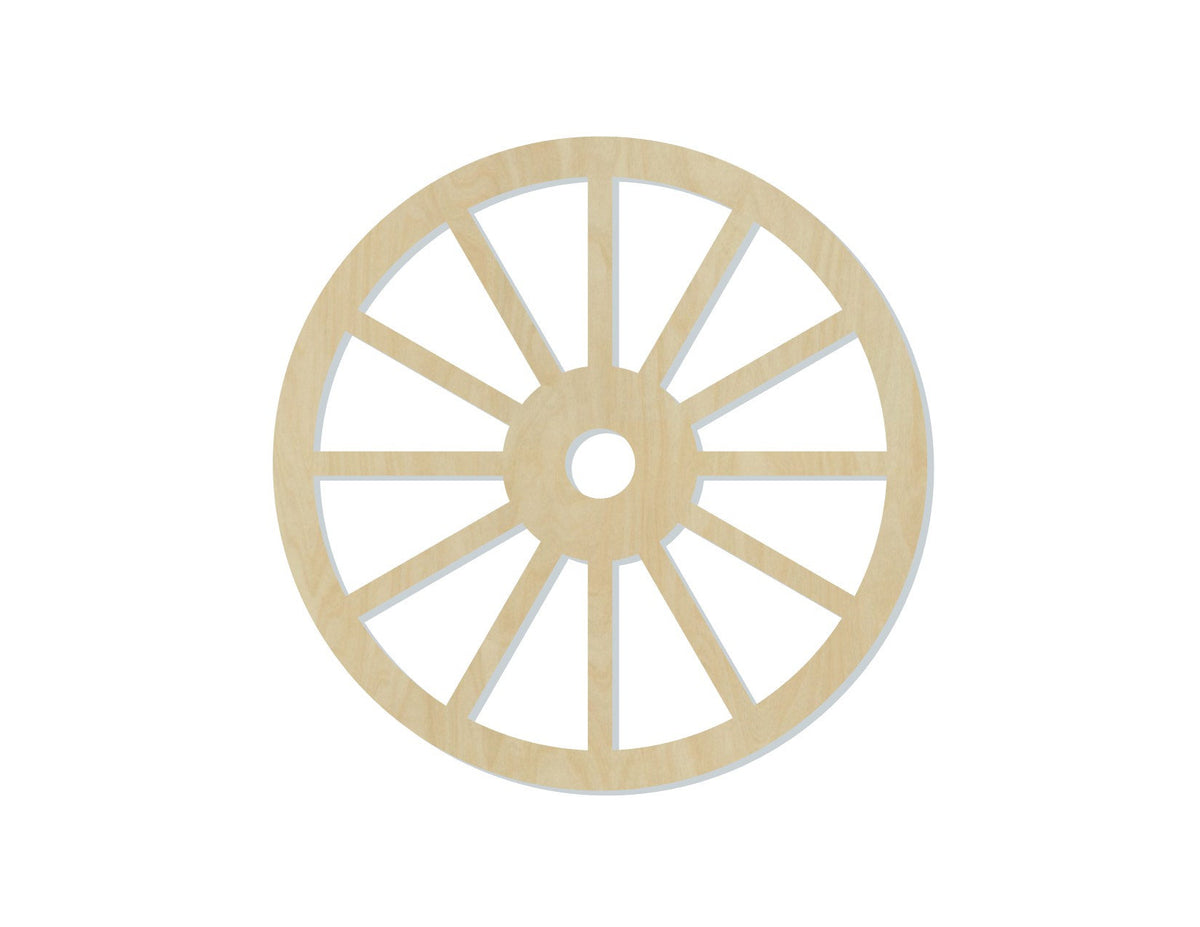Wagon Wheel Wood Cutouts Pioneer DIY Paint History #2185 - Multiple Sizes Available - Unfinished wood Cutout Shapes