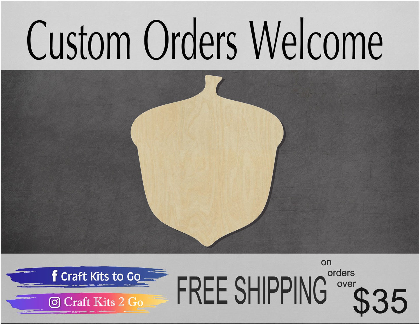 Acorn Blank Fall Fall colors fall leaves Falltime #1114 - Multiple Sizes Available - Unfinished Wood Cutout Shapes