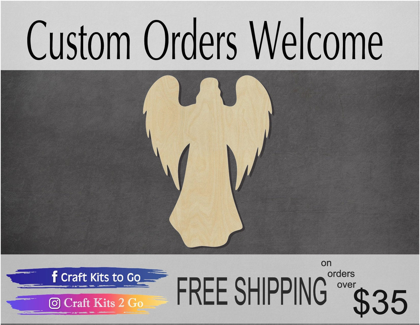 Angel Blank heaven Look over me religion #1124 - Multiple Sizes Available - Unfinished Wood Cutout Shapes