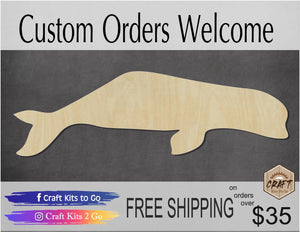 Beluga Whale Wood Blank Cutouts Ocean animals Sea animals #1182 - Multiple Sizes Available - Unfinished Wood Cutout Shapes