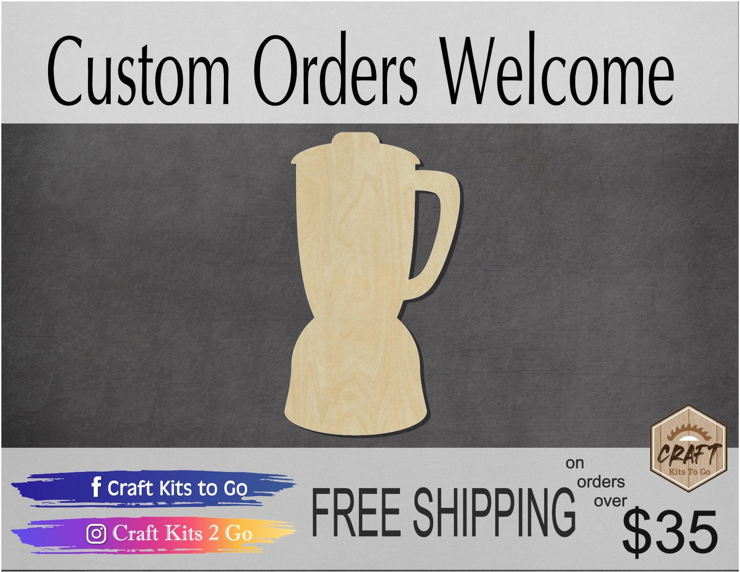 Blender Blank Wood cutouts Kitchen #1196 - Multiple Sizes Available - Unfinished Cutout Shapes