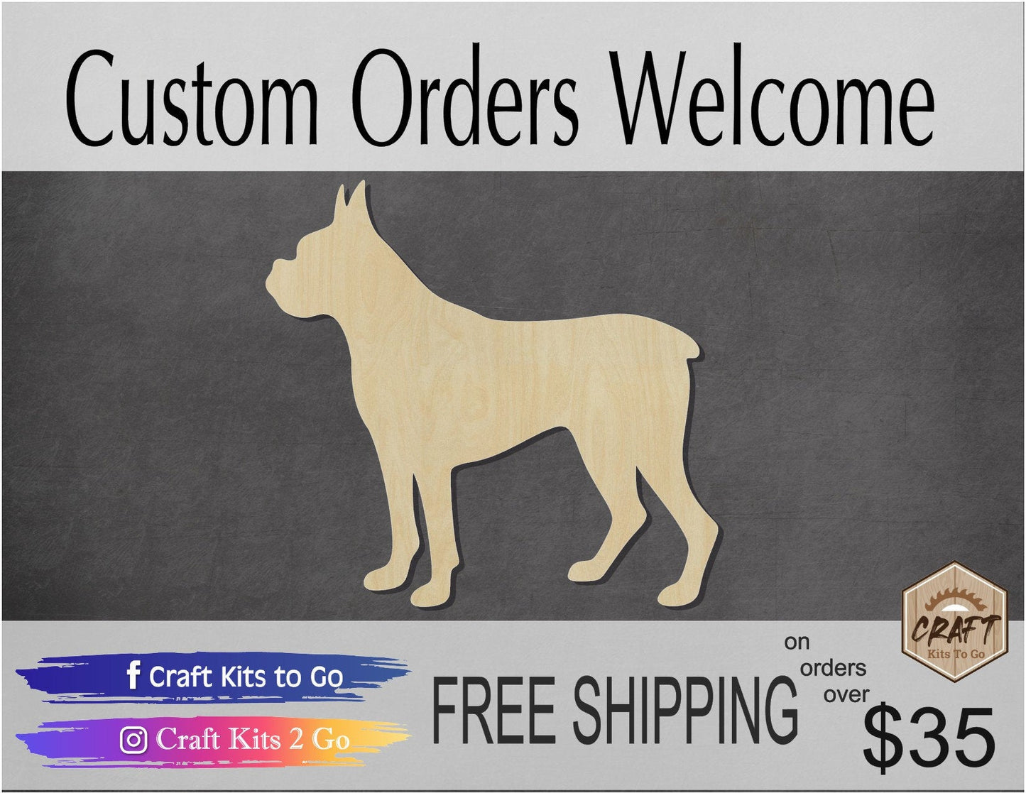 Boxer Dog Blank wood cutouts Animal blanks Mans best friend #1212 - Multiple Sizes Available - Unfinished Cutout Shapes