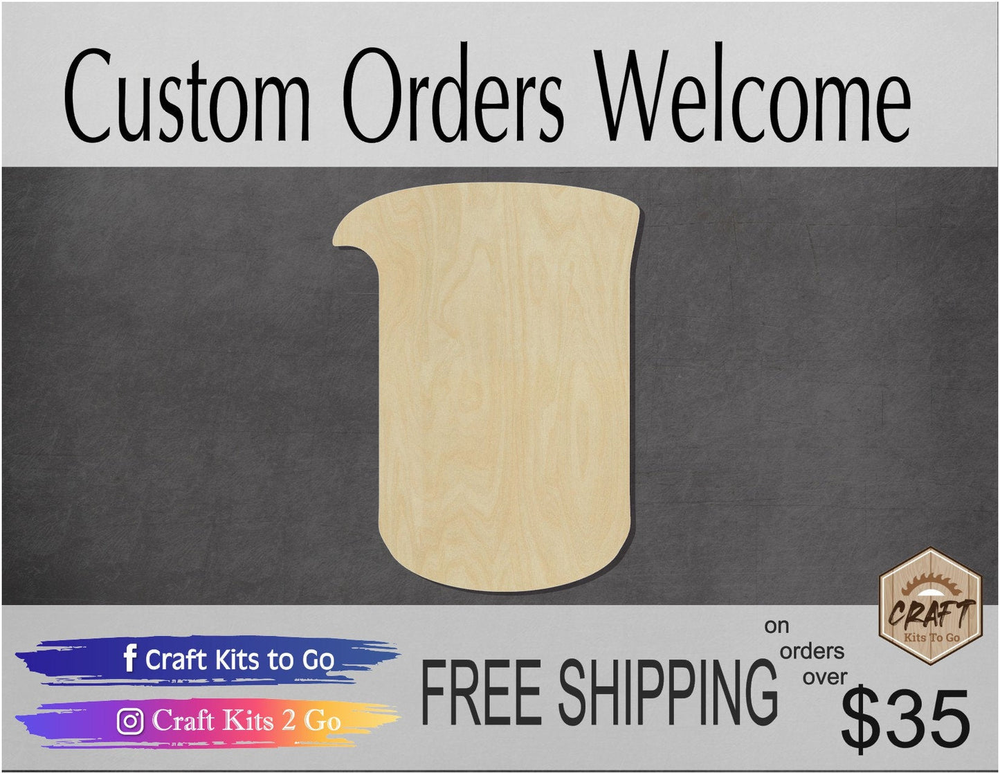 Beaker Blank cutouts science Class School Lab #1215 - Multiple Sizes Available - Unfinished Cutout Shapes