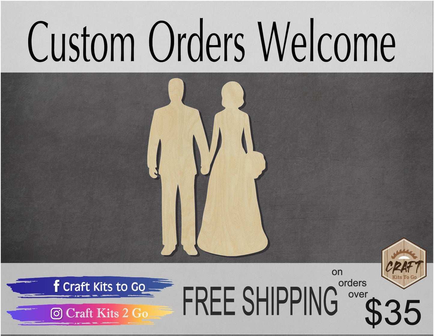 Bride & Groom Decor Wedding Topper Wedding cutout Wood cutouts #1220 - Multiple Sizes Available - Unfinished Wood Cutout Shapes