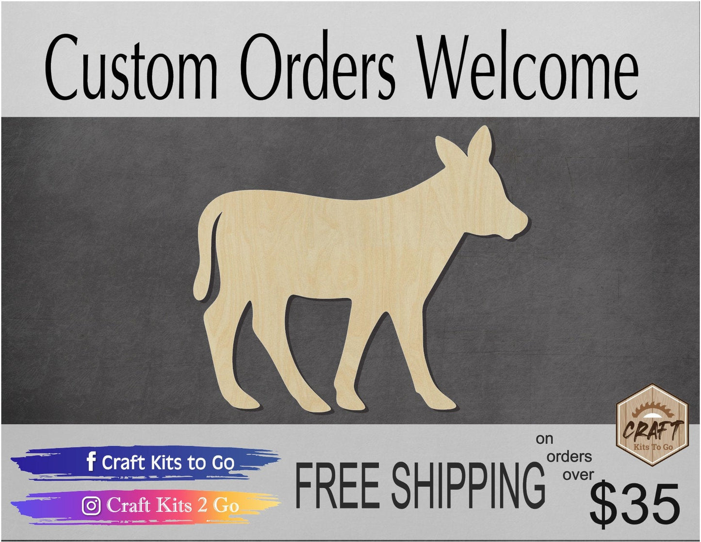 Calf Wood blank cutouts Farm Ranch Farm animals animal cutouts #1247 - Multiple Sizes Available - Unfinished Wood Cutout Shapes