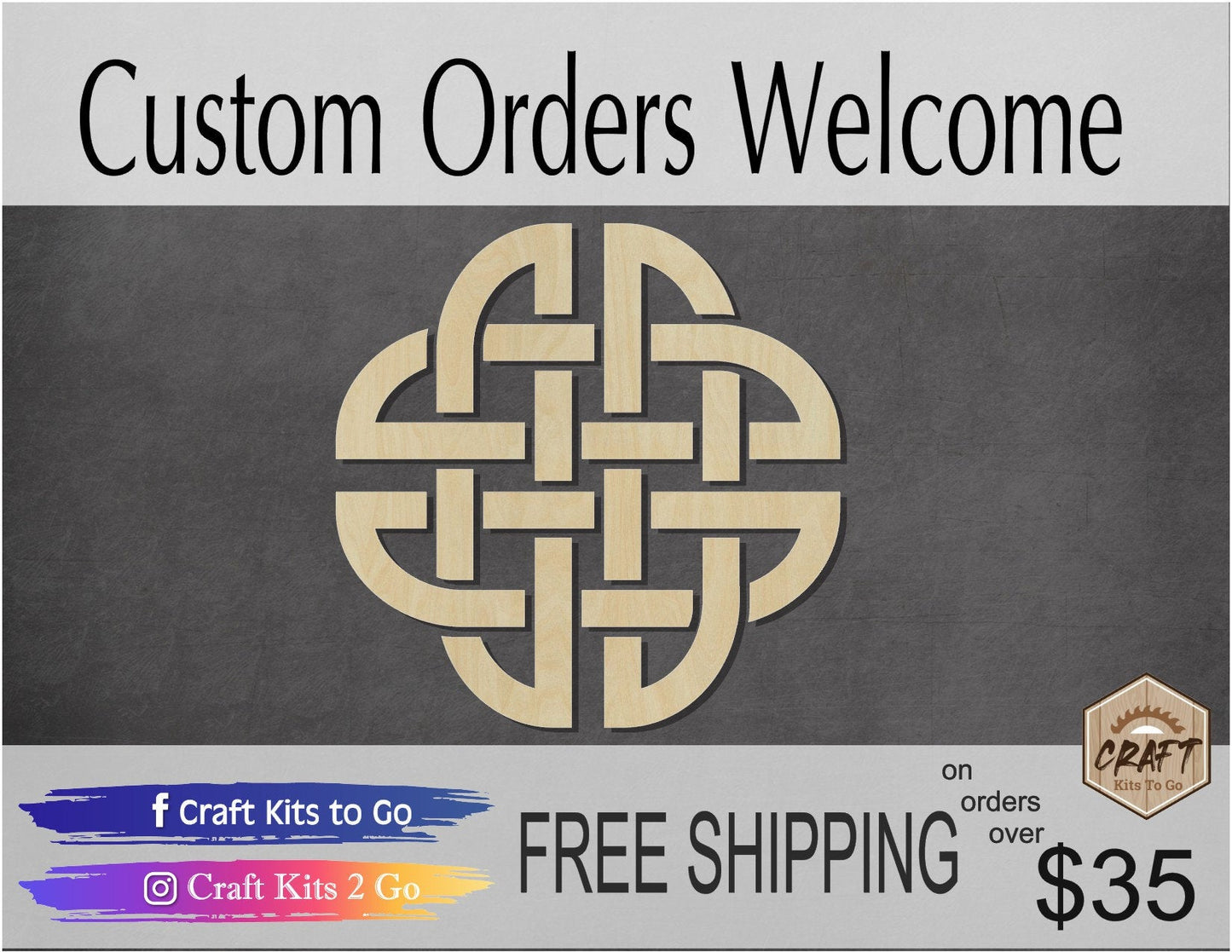Celtic Knot Irish DIY Paint Ireland #1273 - Multiple Sizes Available - Unfinished Wood Cutout Shapes