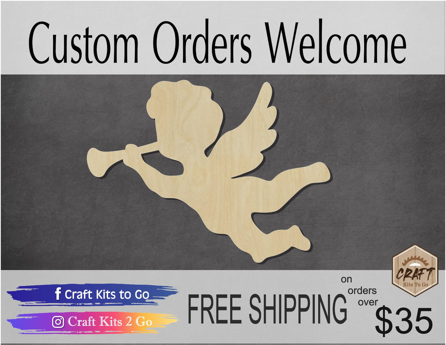 Cherub Valentine's Day Love DIY Paint wood blank cutouts #1288 - Multiple Sizes Available - Unfinished Cutout Shapes
