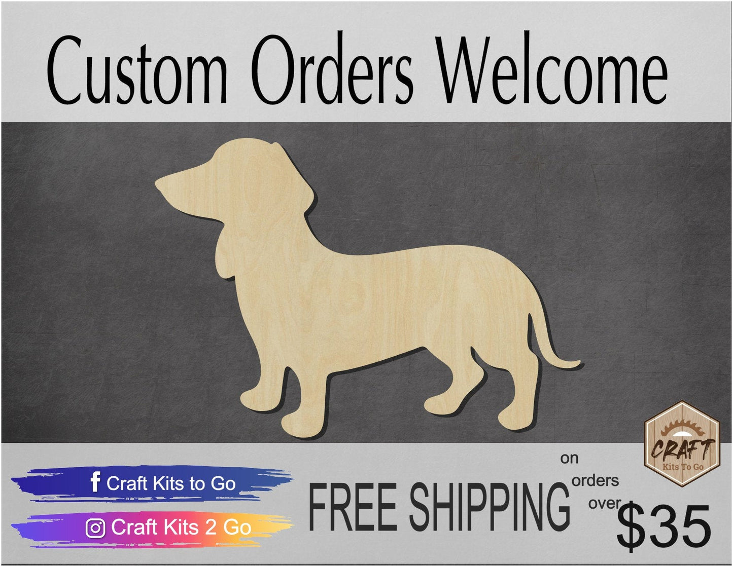 Wiener Dog Wood Cutouts DIY Paint Mans best friend animal cutouts #2187 - Multiple Sizes Available - Unfinished wood Cutout Shapes