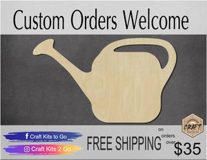 Watering Can Wood Cutouts Garden Flowers DIY Paint #2175 - Multiple Sizes Available - Unfinished wood Cutout Shapes