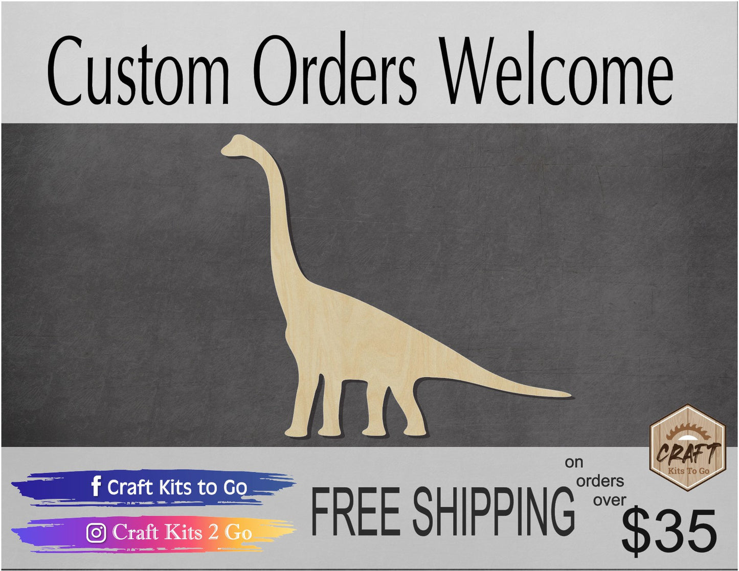 Brontosaurs Dinosaur Cutouts Dinosaur Blanks Bedroom Decor Boys Paint kit #1303 - Multiple Sizes Available - Unfinished Cutout Shapes