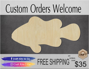 Clown Fish cutout fishing blank cutouts DIY Paint kit Ocean sea animals #1333 - Multiple Sizes Available - Unfinished Cutout Shapes