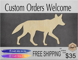 Coyote wood blank cutouts DIY Paint kit Animal cutouts Animal Blanks #1339 - Multiple Sizes Available - Unfinished Cutout Shapes