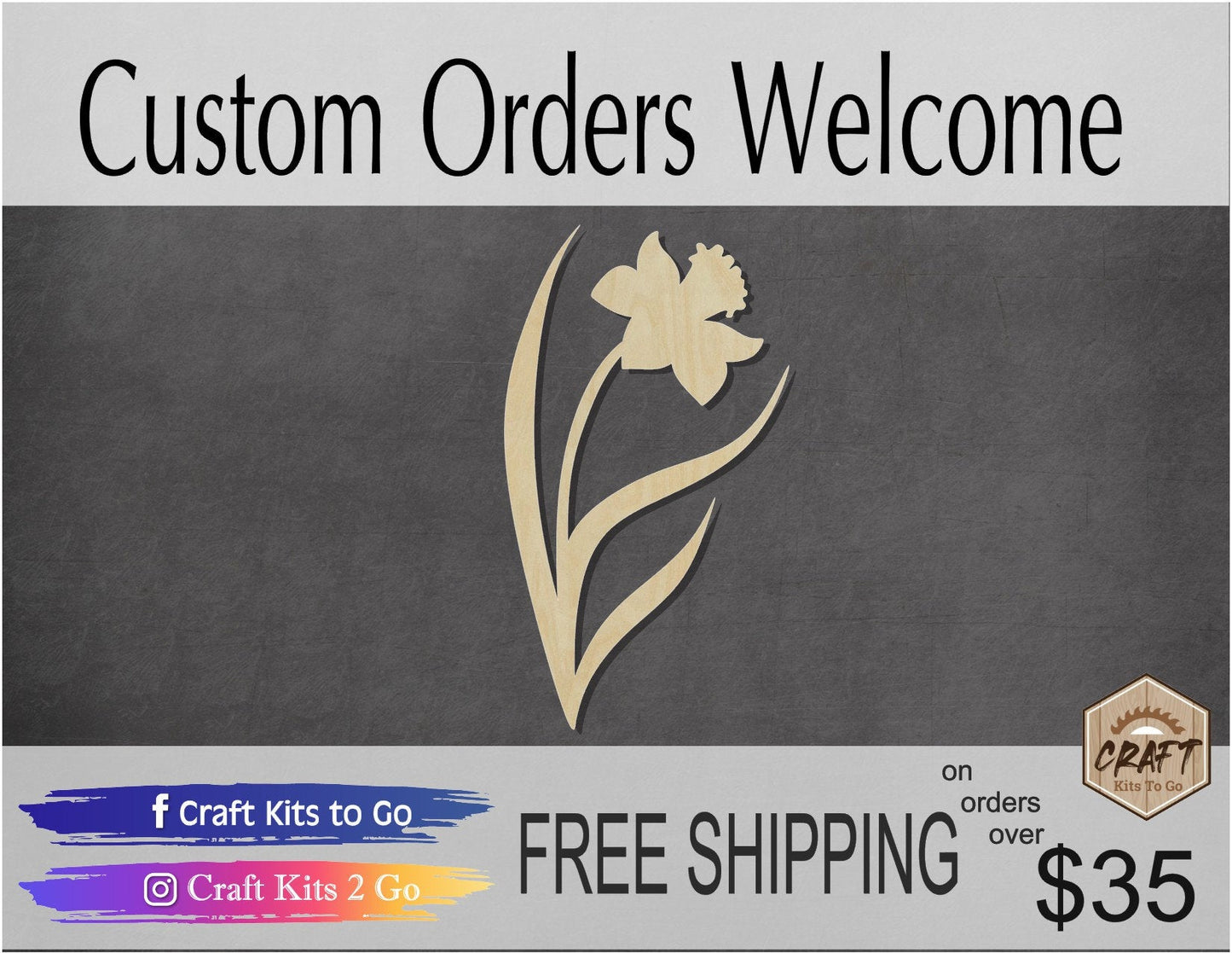 Daffodil flower garden mothers day DIY Paint kit color yourself #1359 - Multiple Sizes Available - Unfinished Cutout Shapes